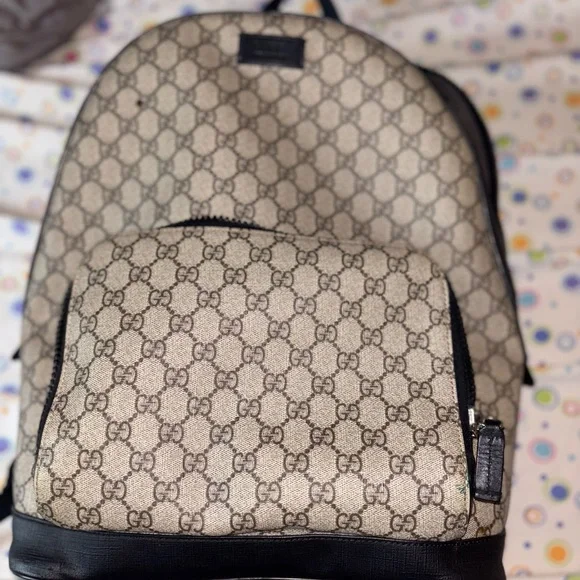 Gucci Beige and Black Backpack